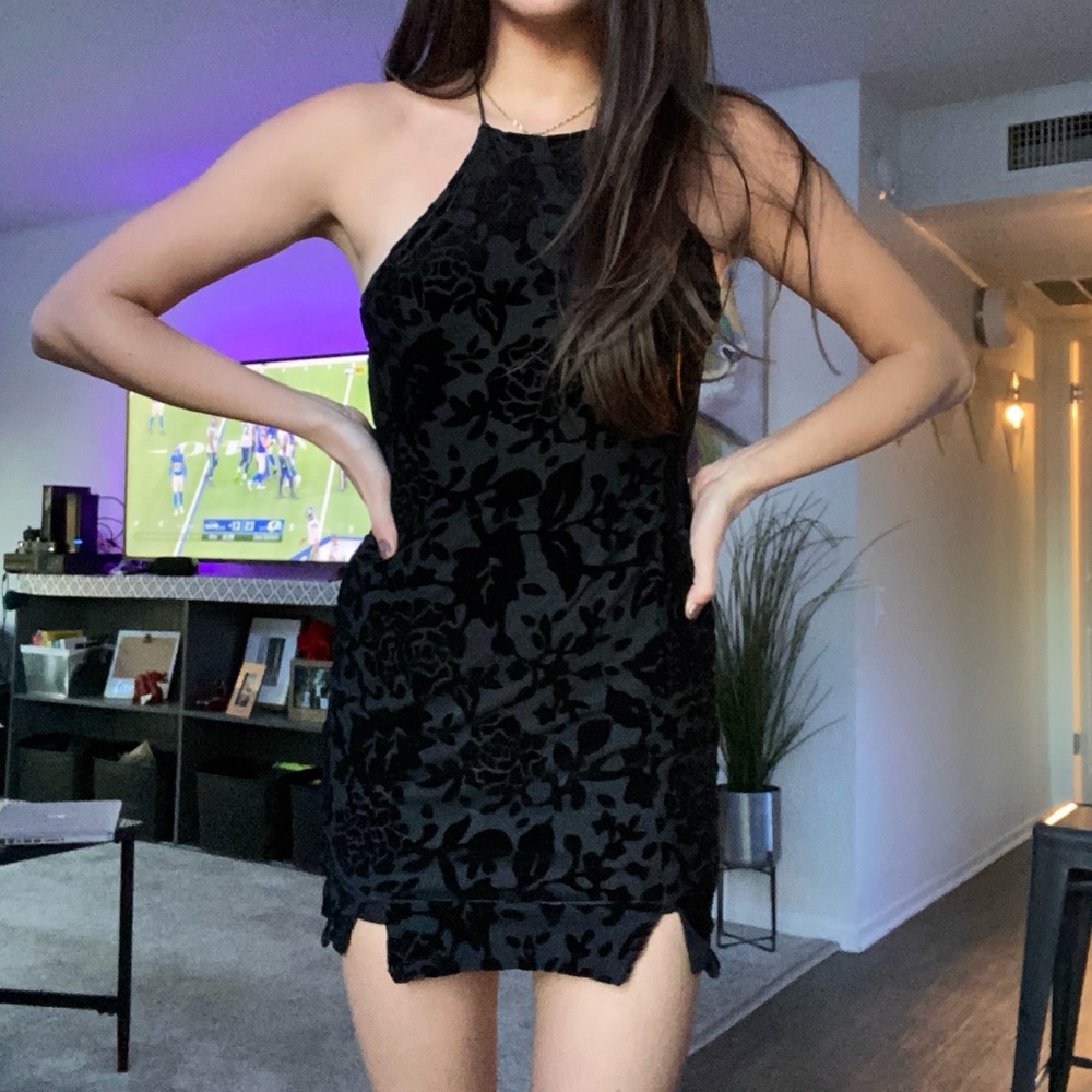 Black Velvet Mini Dress